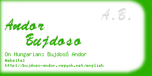andor bujdoso business card